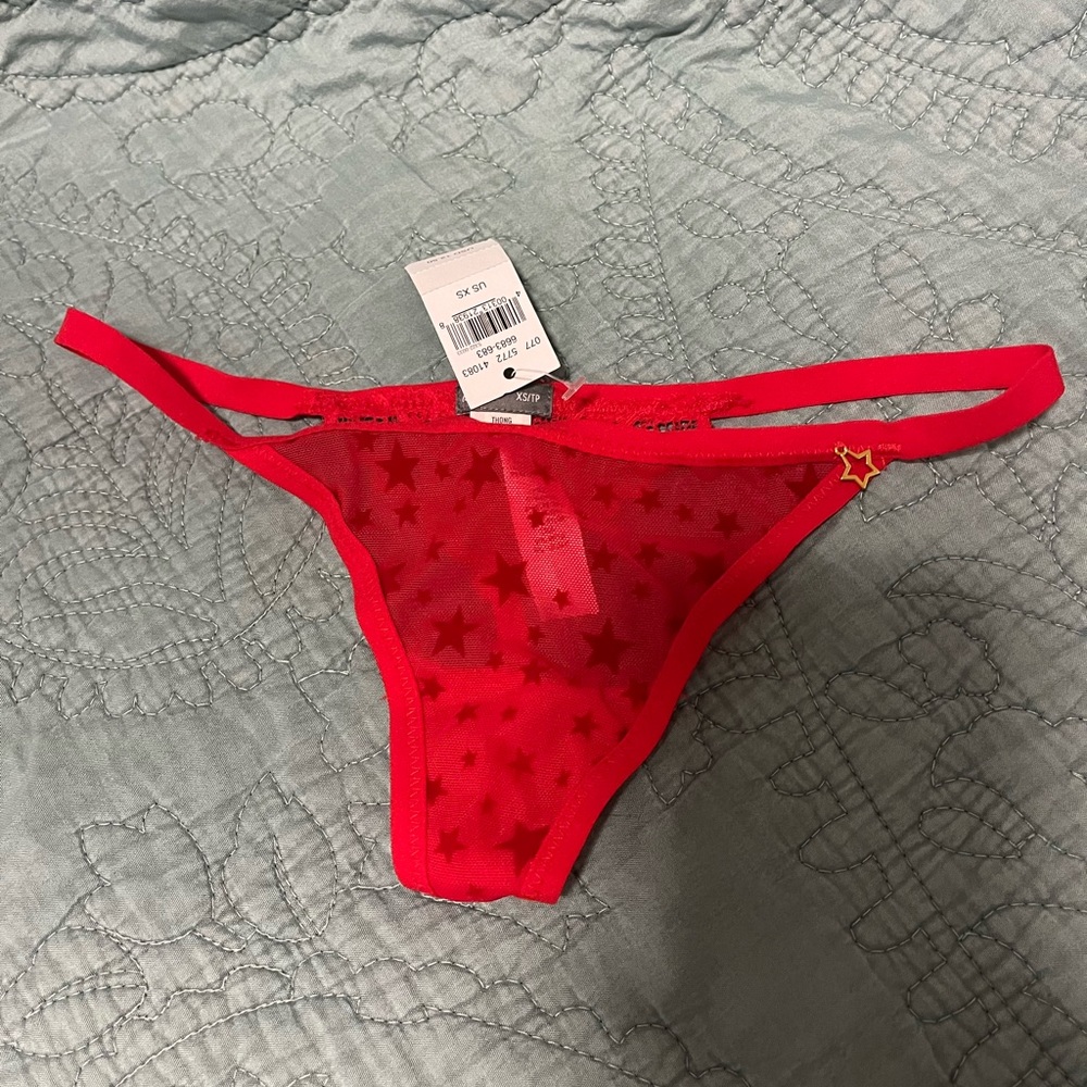 Aerie Star G String Thong Red Holiday NWT